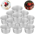 12 PCS Mini Aluminum Round Cake Pans, Nonstick Pudding Baking Molds