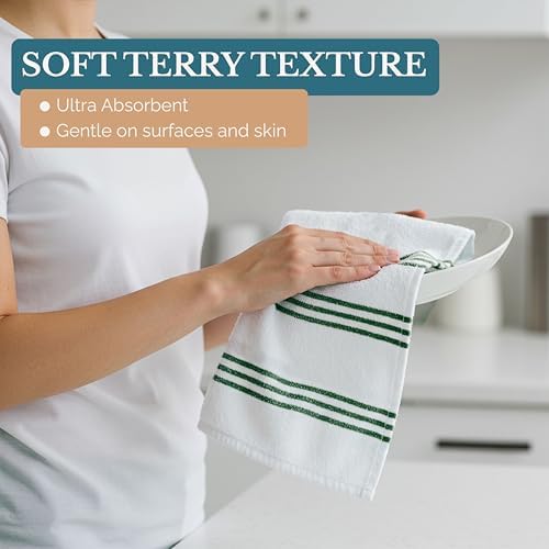 Casa Platino Kitchen Towel Set 8 Pc - 4 Dish Cloths for Washing Dishes