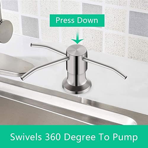 Kitchen Sink Soap Dispenser, Brushed Nickel, 47" Extension Tube