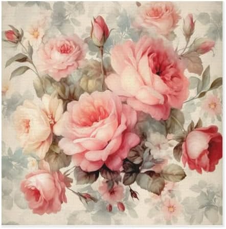 Dish Drying Mat Retro Rose Pattern Absorbent Microfiber Dish Dying Pat