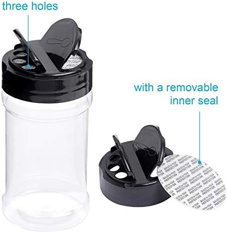 Spice Bottles, Dabacc 20Pcs 7oz Clear Plastic Container Jars with Lids