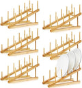 Suclain 6 Pcs Wooden Bamboo Dish Drying Rack Kitchen Cabinet Organizer