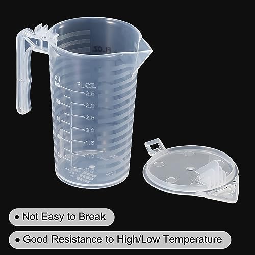 PATIKIL Graduated Beaker, 2 Pack 100ml PP Plastic Liquid Measuring Cup