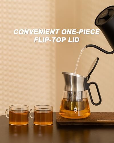ZENS Glass Teapot with Infuser with 2 Cups for Loose Tea Steeper
