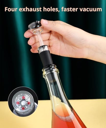 Wine Stoppers for Wine Bottles, 4Pcs Vacuum Wine Stopper, Reusable