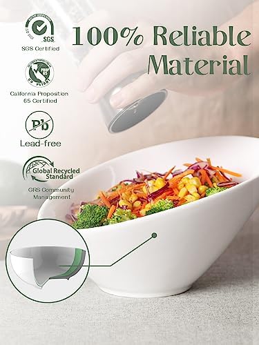 DOWAN 23 OZ Slanted Salad Bowls of 2 Packs - 9.5" Angled Serving Bowls