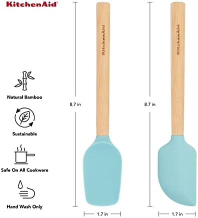 KitchenAid Bamboo Wood Handled MINI Spatula Set with Silicone Head