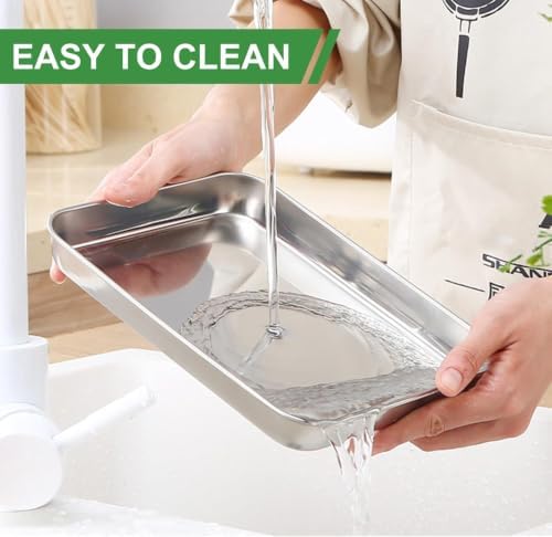 12 Pack Stainless Steel Baking Sheet Bulk Non Stick Oven Tray