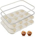 2 Pack 12 Cups Silicone Muffin Pan with Metal Reinforced Frame Regular