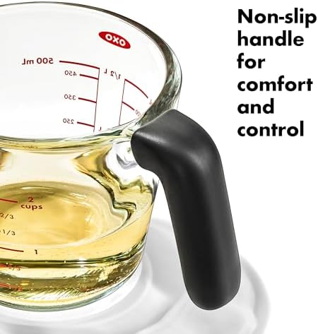OXO Good Grips Glass Measuring Cup Set, 2 Cup & 4 Cup with Non-Slip