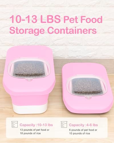 10-13 Lbs Airtight Dog Food Storage Container,Collapsible Pet Food