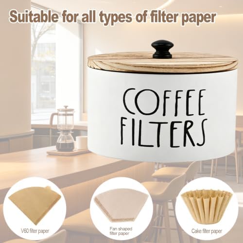 Wooden Coffee Filter Holder with Lid, Multipurpose Coffee Filter