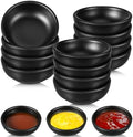 12 Pcs Dip Bowls Set 1.7oz Soy Sauce Dishes Bowls, Black