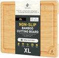 Extra Large Bamboo Board Charcuterie Non Slip Feet Over Sink Wooden