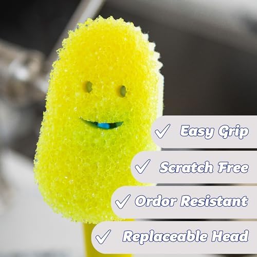 Scrub Daddy Dish Daddy Dish Wand and Refill Heads, Blue