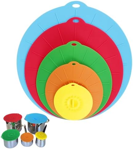 Heat Resistant Silicone Lids, 5 Pcs