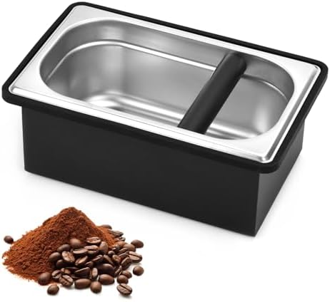 Espresso Knock Box Stainless Steel Large Coffee Puck Container