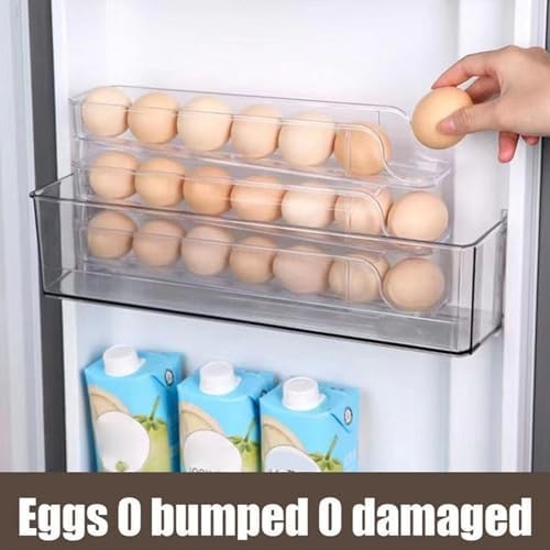 Egg Holder for Fridge Egg Organizer for Fridge 2 Tiers Egg Tray