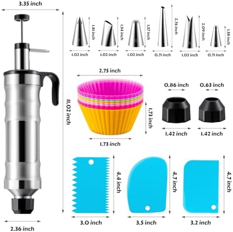 Dessert Decorating Syringe Set, Stainless Steel Frosting & Icing