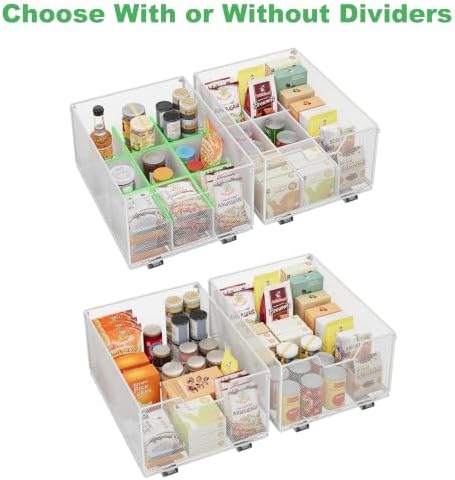 2 Pack Pull out Cabinet Organizer,Slide out Pantry Shelves Drawer