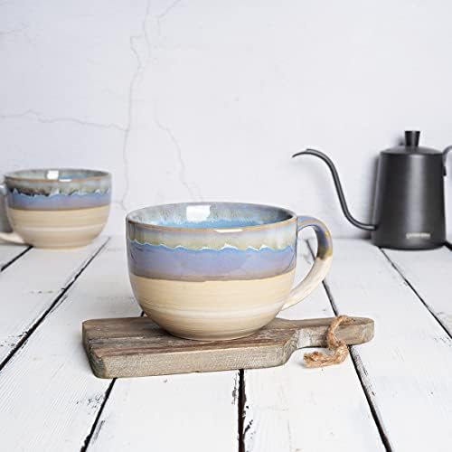 Bosmarlin Ceramic Jumbo Coffee Mug Set of 2, 23 Oz, Large Mug Soup