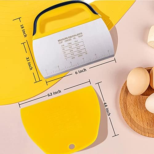 YGDZ Dough Scraper Chopper 2 Pcs, Stainless Steel Dough Cutter With