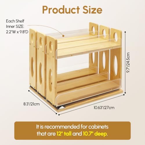 Spice Organization for Cabinet, Kitchen Pull Out Spice Rack Organizer