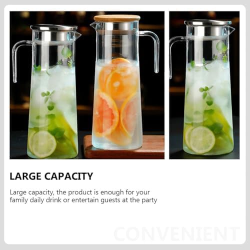 1.2L Acrylic Beverage Pitcher with Lid, 1200ml Large Capacity Water
