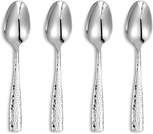 KEAWELL Premium Louis Hammered 4-Piece Teaspoon Set (6.4" Teaspoon)