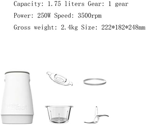 Electric Food Chopper Meat Processor, Glass Bowl, Detachable Blades