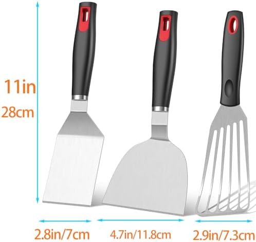 KLAQQED Spatula Set Stainless Steel Kitchen Metal Spatula for Cast