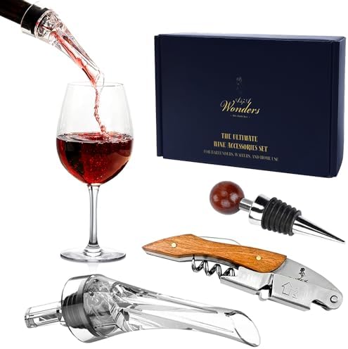 A&A Wonders Wine Accessories Set, Featuring 3 in-1 Multifunctional