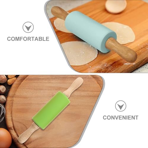Toyvian Silicone Rolling Pins, 6Pack Mini Non Stick Dough Rollers