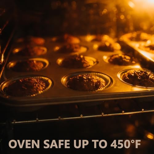 4 Pack Muffin Pan for Baking, Standard Cupcake Pan with 200 Natural