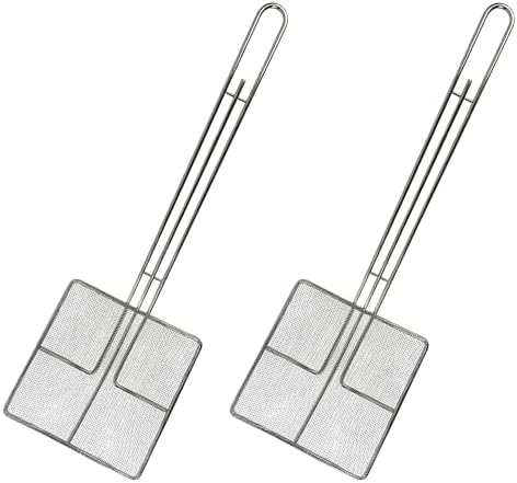 Wire Mesh Strainer with Handle, 2-Pack Deep Fryer Skimmer Cuisine