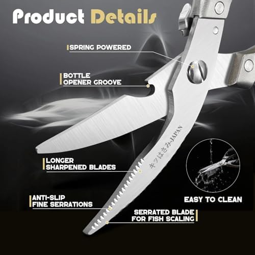 Huusk Kitchen Scissors Set Heavy Duty Spring Loaded All Purpose for