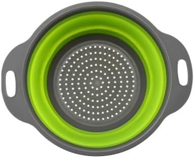 2-in-1 Collapsible Silicone Colander Bowl for Veggies Fruit Pasta