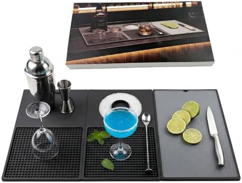 Bar Mat,Folding Portable 22" X 12" Cocktail Bartending Countertop Mat