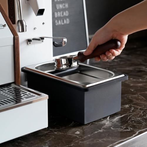 watchget Large Stainless Steel Espresso Knock Box for Coffee Grounds