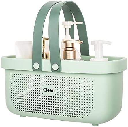 JiatuA Plastic Storage Basket with Handle, Green
