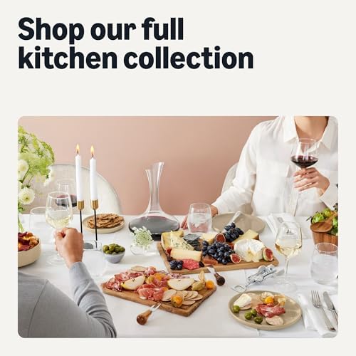 Amazon Basics Glazed Stoneware Appetizer Plates, Ceramic 4-Piece Set