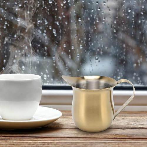 90ml/3oz 304 Stainless Steel Milk Frother Creamer Cup Gold Plated