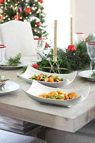 LAUCHUH Serving Platters, 12-Inch Porcelain Decorative Bowl Serving Dishes