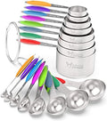 Wildone Stainless Measuring Cups and Spoons Set with Silicone Handle