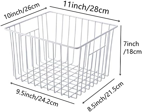 Slideep Fridge Freezer Baskets, Wire Storage Organizer Basket