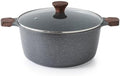 SENSARTE Nonstick Stock Pot with Lid, 7 Quart, Gray