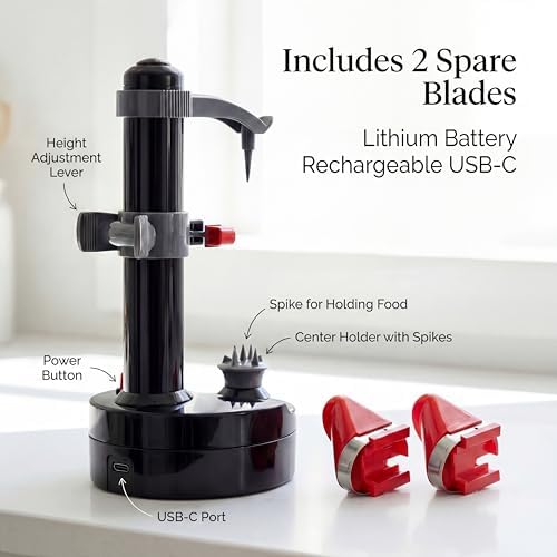 Cordless Electric Potato & Apple Peeler, USB-C Rechargeable