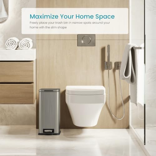 Home Zone Living 4 Gallon Slim Kitchen Trash Can