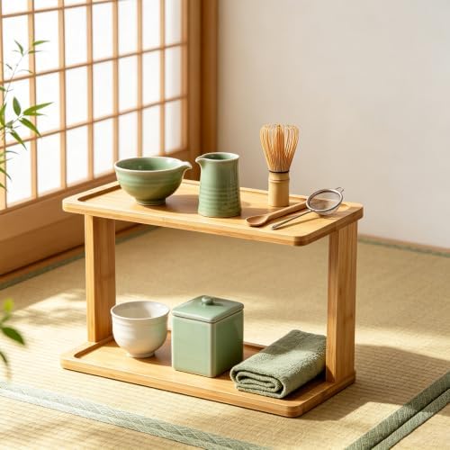 2-Tier Bamboo Coffee Station Organizer for Countertop