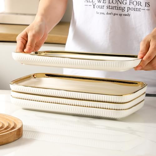 LETAOTAO Serving Platters, Ceramic Serving Platters Set of 4, 12 Inch